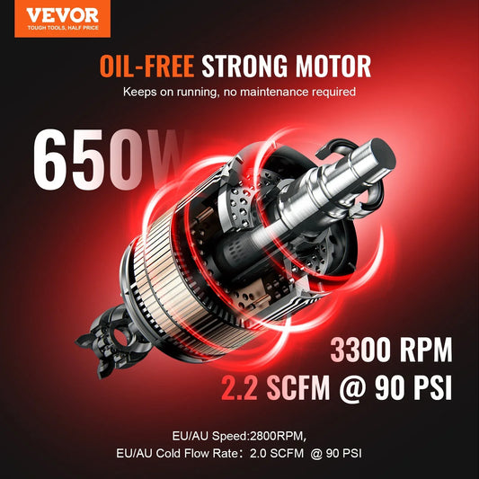VEVOR Air Compressor Compact Portable Oil Free Compressor 30L 90 PSI - Mekamart Australia