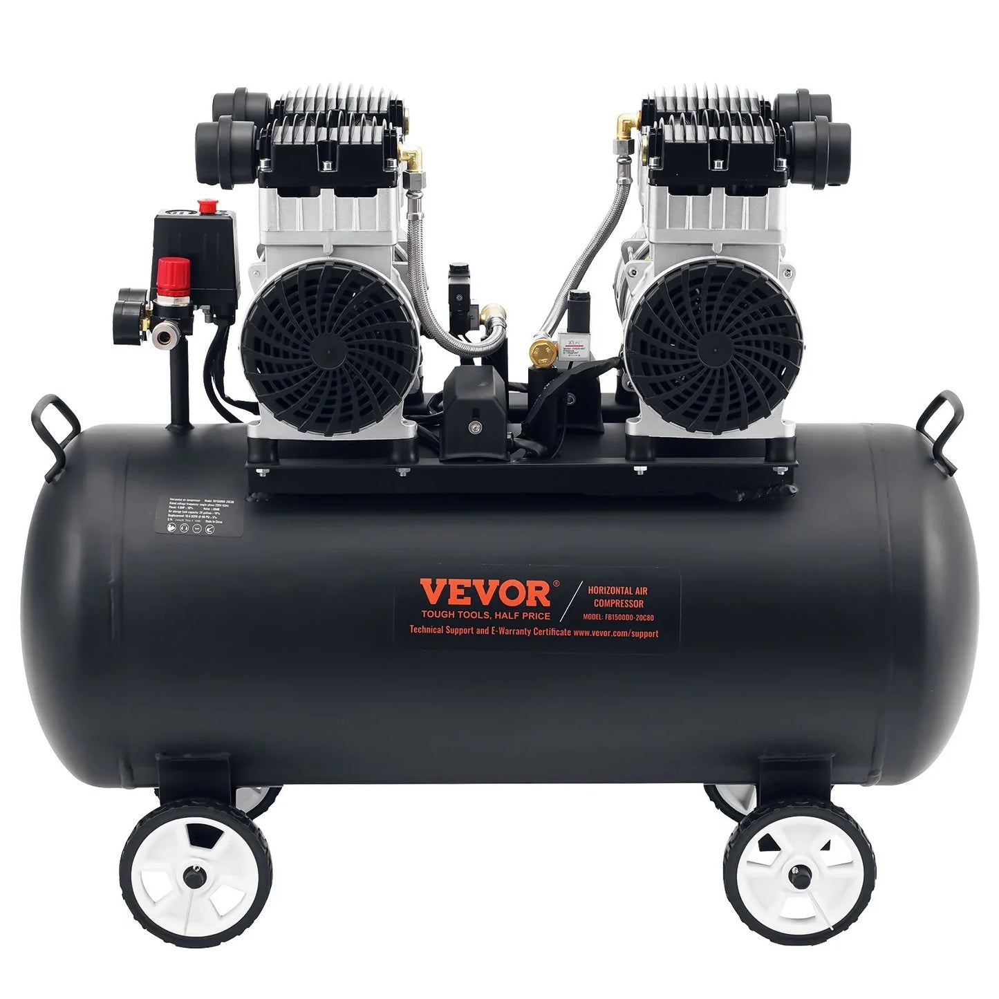 VEVOR Air Compressor Compact Portable Oil Free Compressor 75L 90 PSI - Mekamart Australia