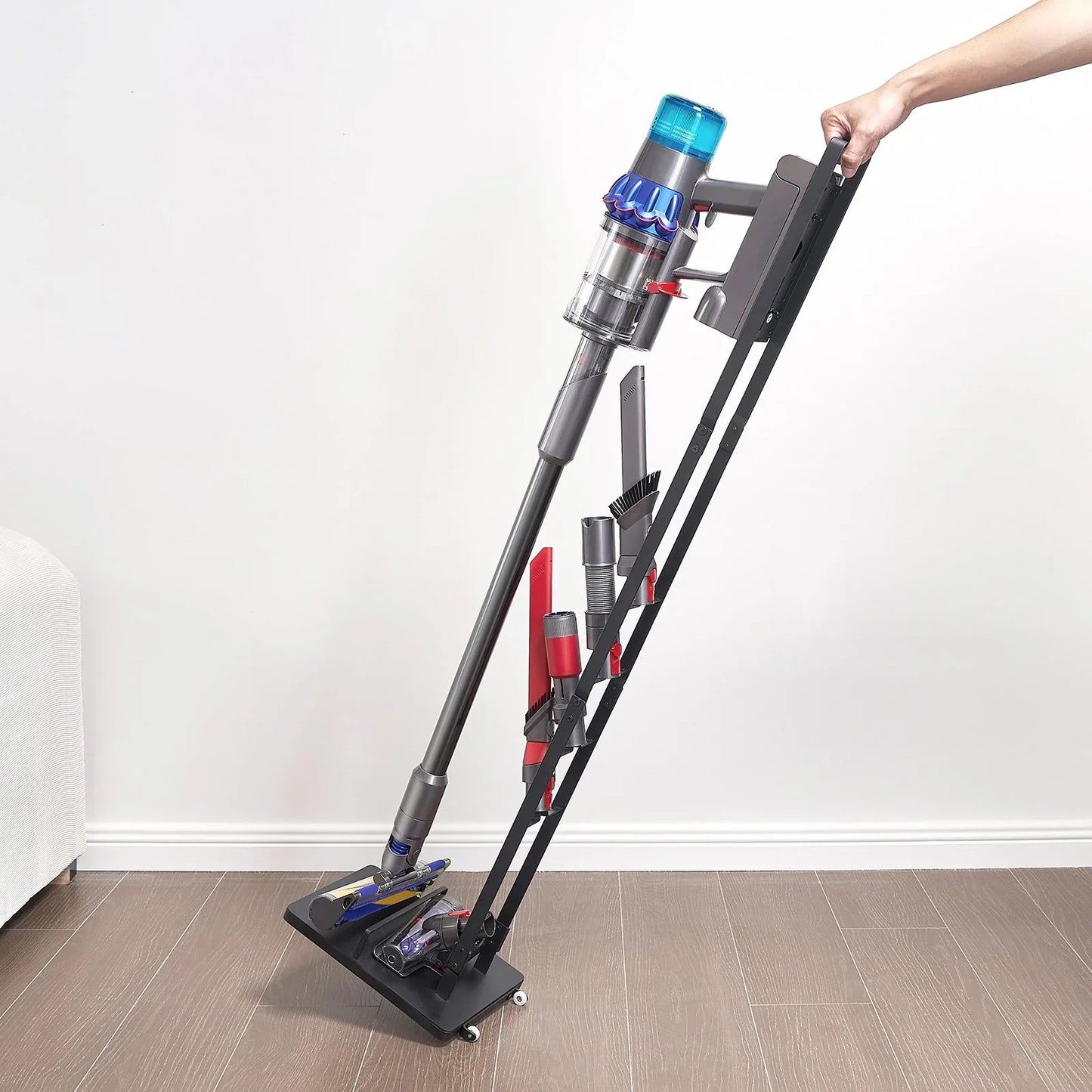 VEVOR Vacuum Stand, Compatible With Dyson V6 V7 V8 V10 V11 V15, Stable Vacuum Stand Holder with Wheels for Dyson DC30 DC31 DC34 DC35 DC58 DC59 DC62 D74 Cordless Upright Vacuum Cleaners & Accessories - Mekamart Australia