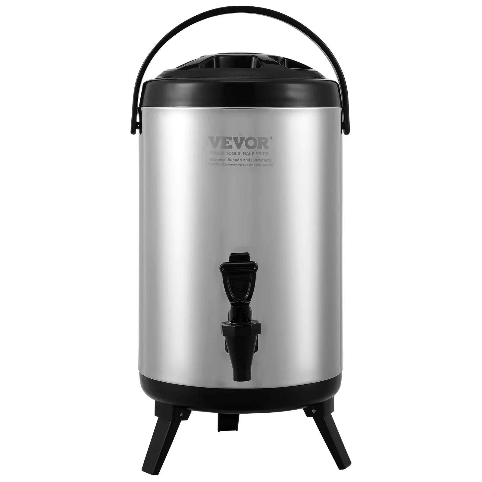 VEVOR Stainless Steel Insulated Beverage Dispenser, 7.6 Liter, Thermal Hot and Cold Drink Server Dispenser with Spigot Handle, Food-grade for Hot Tea Coffee Water Restaurant Drink Shop - Mekamart Australia