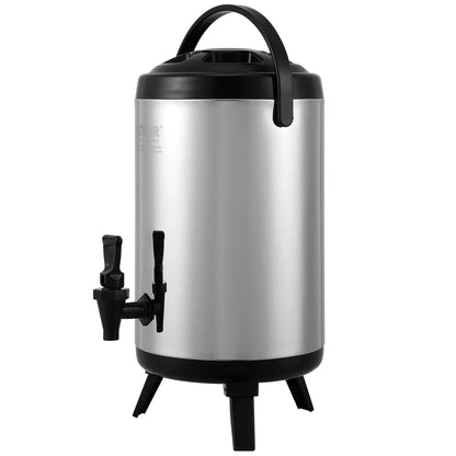 VEVOR Stainless Steel Insulated Beverage Dispenser, 7.6 Liter, Thermal Hot and Cold Drink Server Dispenser with Spigot Handle, Food-grade for Hot Tea Coffee Water Restaurant Drink Shop - Mekamart Australia