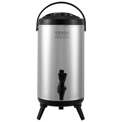 VEVOR Stainless Steel Insulated Beverage Dispenser, 9.2 Liter, Thermal Hot and Cold Drink Server Dispenser with Spigot Handle, Food-grade for Hot Tea Coffee Water Restaurant Drink Shop - Mekamart Australia