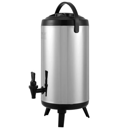 VEVOR Stainless Steel Insulated Beverage Dispenser, 9.2 Liter, Thermal Hot and Cold Drink Server Dispenser with Spigot Handle, Food-grade for Hot Tea Coffee Water Restaurant Drink Shop - Mekamart Australia