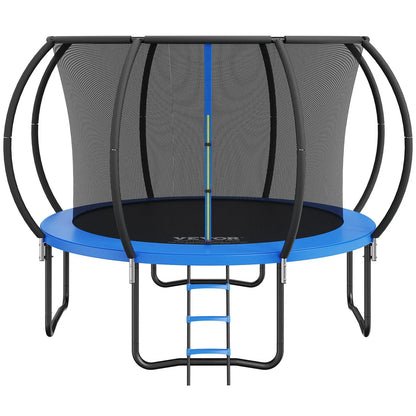 VEVOR 10FT Trampoline, 330 lbs Trampoline with Enclosure Net, Ladder, and Curved Pole, Heavy Duty Trampoline with Jumping Mat and Spring Cover Padding, Outdoor Recreational Trampolines for Kids Adults - Mekamart Australia