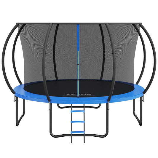 VEVOR 3.66m Trampoline, 181 kg Trampoline with Enclosure Net, Ladder, and Curved Pole, Heavy Duty Trampoline with Jumping Mat and Spring Cover Padding, Outdoor Recreational Trampolines for Kids Adults - Mekamart Australia