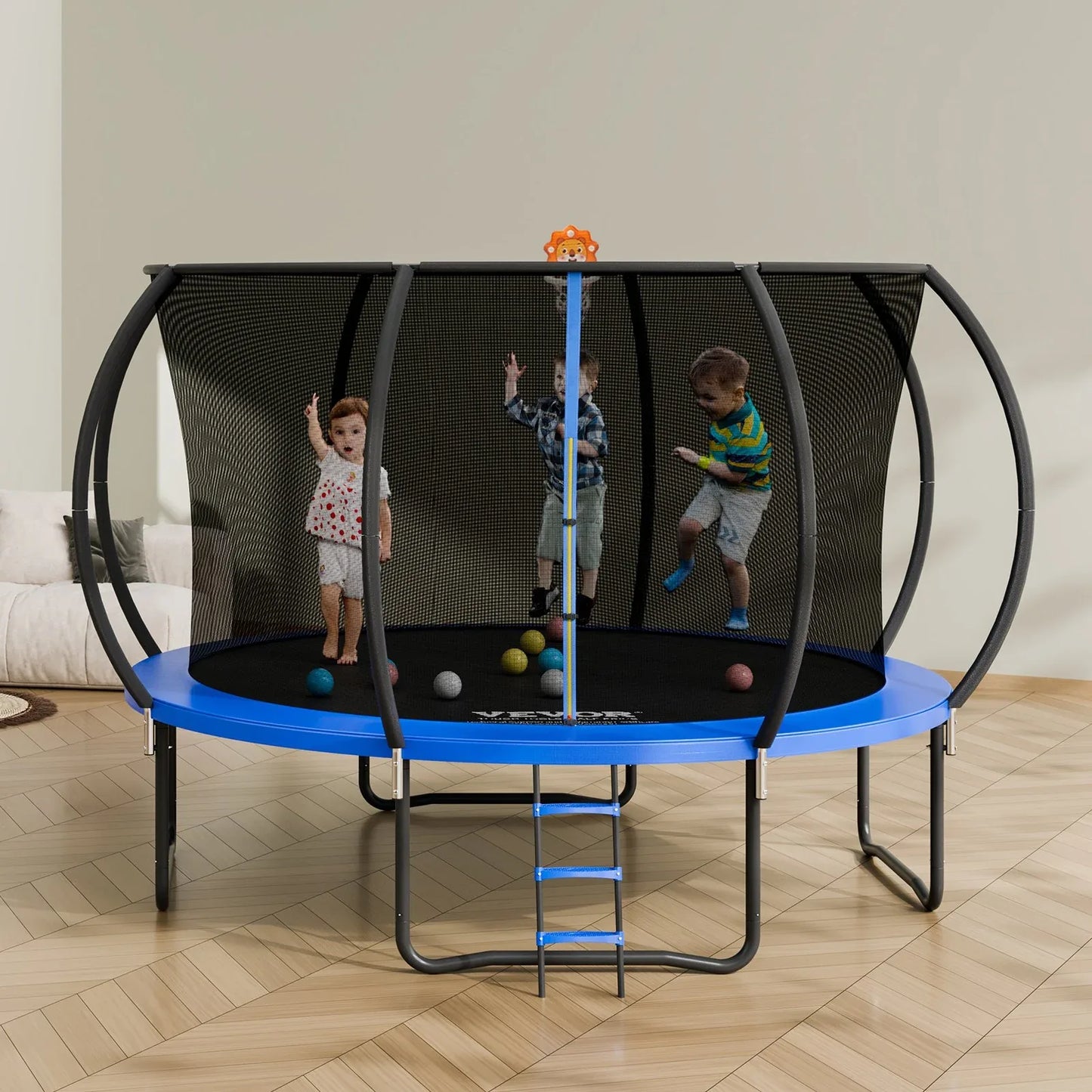 VEVOR 3.66m Trampoline, 181 kg Trampoline with Enclosure Net, Ladder, and Curved Pole, Heavy Duty Trampoline with Jumping Mat and Spring Cover Padding, Outdoor Recreational Trampolines for Kids Adults - Mekamart Australia