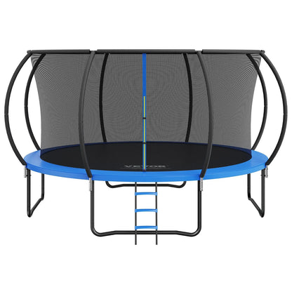 VEVOR 14FT Trampoline, 450 lbs Trampoline with Enclosure Net, Ladder, and Curved Pole, Heavy Duty Trampoline with Jumping Mat and Spring Cover Padding, Outdoor Recreational Trampolines for Kids Adults - Mekamart Australia