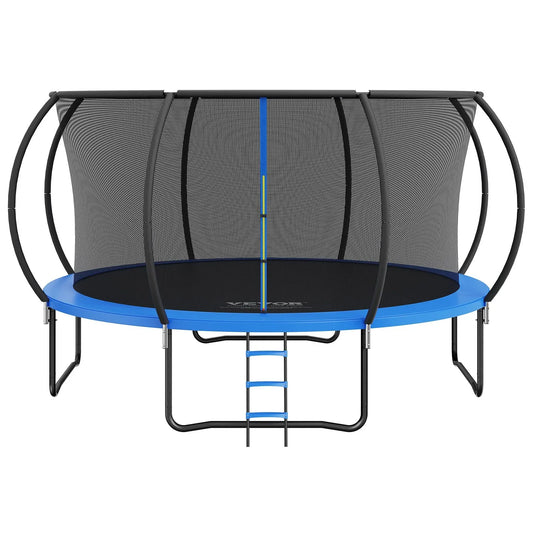 VEVOR 14FT Trampoline, 450 lbs Trampoline with Enclosure Net, Ladder, and Curved Pole, Heavy Duty Trampoline with Jumping Mat and Spring Cover Padding, Outdoor Recreational Trampolines for Kids Adults - Mekamart Australia
