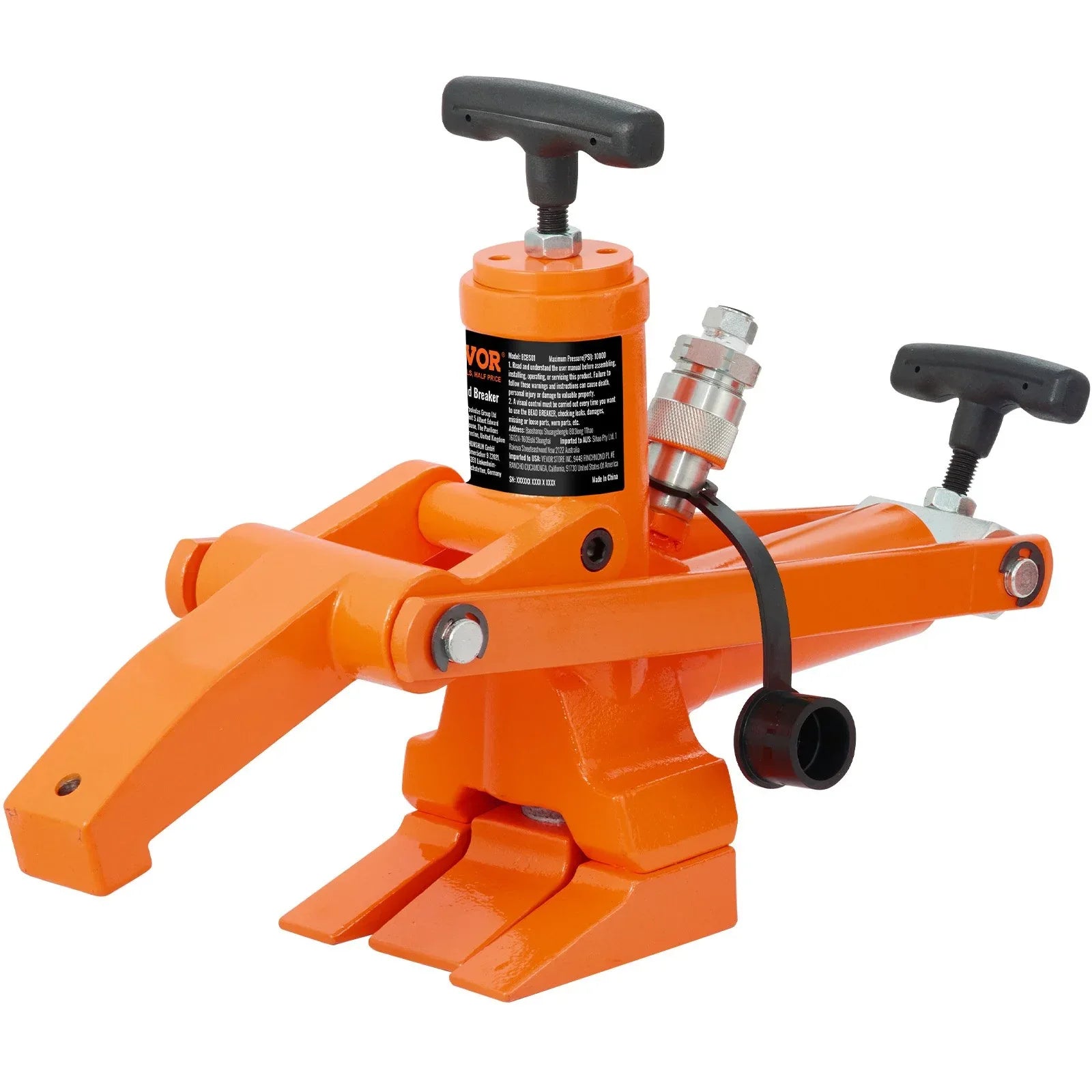VEVOR Hydraulic Bead Breaker, 1000 PSI Tire Bead Breaker with Metal Foot Pump, Heavy-duty Steel Bead Breaker Tool for Tractors, Trucks, Buses, Lawn Mowers, ATVs - Mekamart Australia