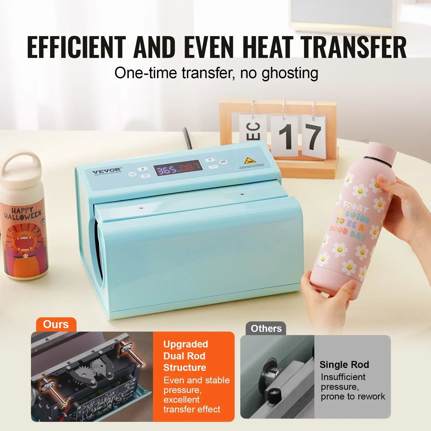 VEVOR Auto Tumbler Heat Press Machine 325-887 ml Sublimation Mug Heat Press Blue - Mekamart Australia