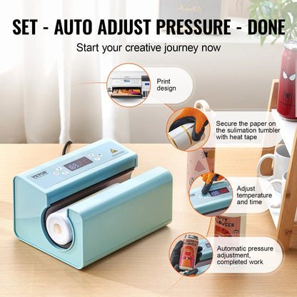 VEVOR Auto Tumbler Heat Press Machine 325-887 ml Sublimation Mug Heat Press Blue - Mekamart Australia