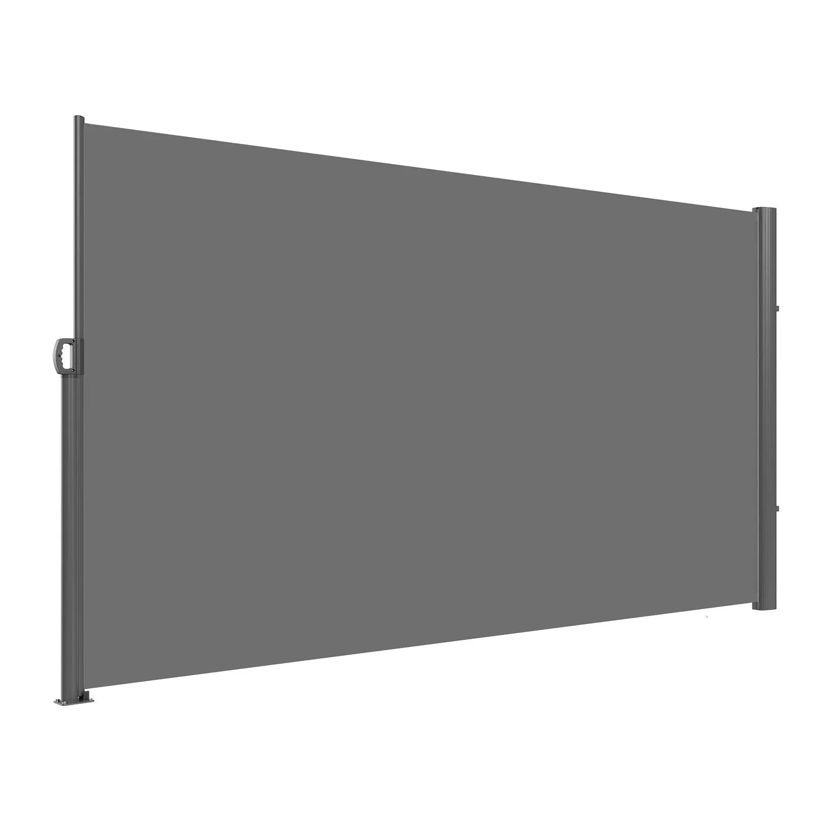 VEVOR Retractable Side Awning, 160X300m Aluminum Outdoor Privacy Screen, 280g Polyester Water-proof Retractable Patio Screen, UV 30+ Room Divider Wind Screen for Patio, Backyard, Balcony, Gray - Mekamart Australia