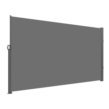 VEVOR Retractable Side Awning, 160X300m Aluminum Outdoor Privacy Screen, 280g Polyester Water-proof Retractable Patio Screen, UV 30+ Room Divider Wind Screen for Patio, Backyard, Balcony, Gray - Mekamart Australia