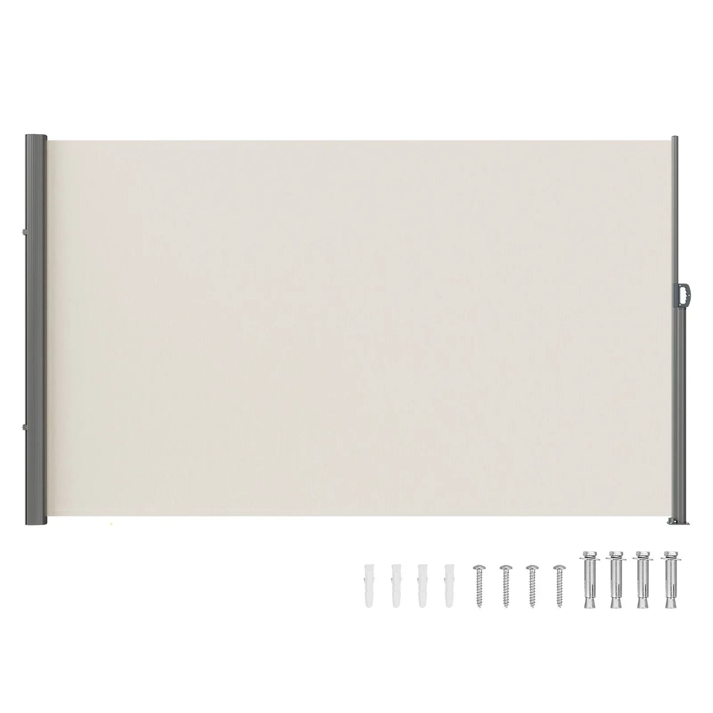 VEVOR Retractable Side Awning,160X300cm Aluminum Outdoor Privacy Screen, 280g Polyester Water-proof Retractable Patio Screen, UV 30+ Room Divider Wind Screen for Patio, Backyard, Balcony, Beige - Mekamart Australia