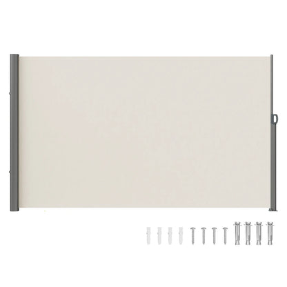 VEVOR Retractable Side Awning,160X300cm Aluminum Outdoor Privacy Screen, 280g Polyester Water-proof Retractable Patio Screen, UV 30+ Room Divider Wind Screen for Patio, Backyard, Balcony, Beige - Mekamart Australia