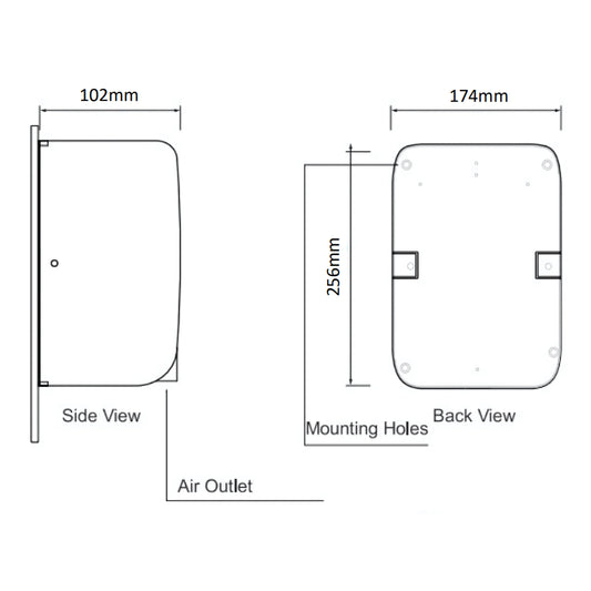 COMPACT Stainless Steel Hand Dryer 700W & 1000W - Mekamart Australia