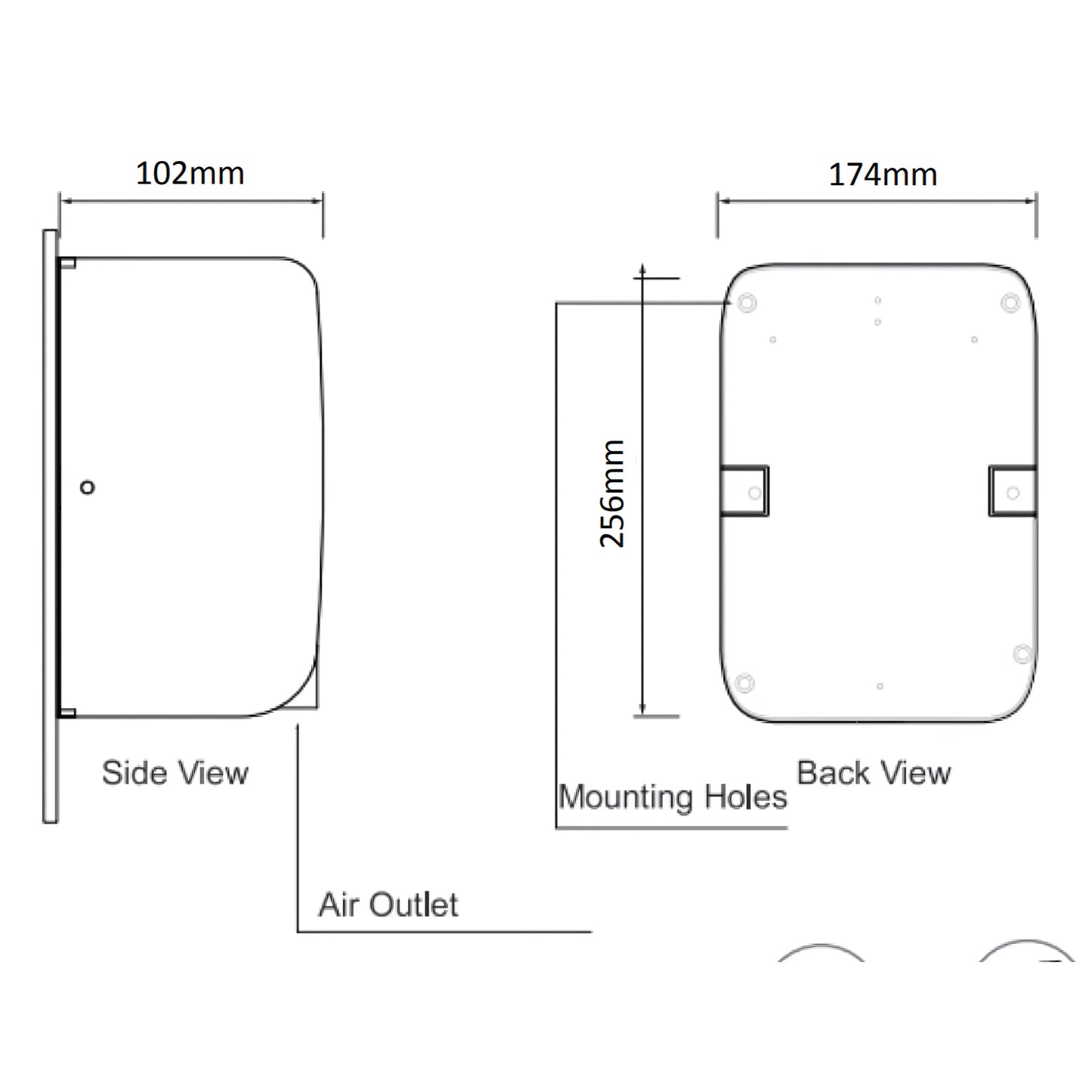 COMPACT Hand Dryer 700W & 1000W- ABS White - Mekamart Australia