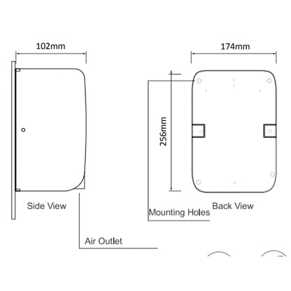 COMPACT Hand Dryer 700W & 1000W- ABS White - Mekamart Australia