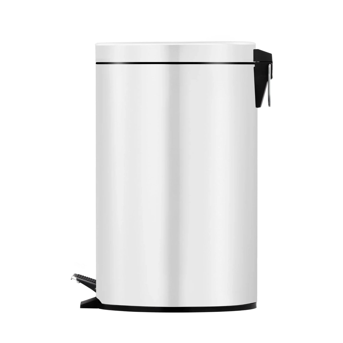5L Round Stainless Steel Pedal Bin - White - Mekamart Australia