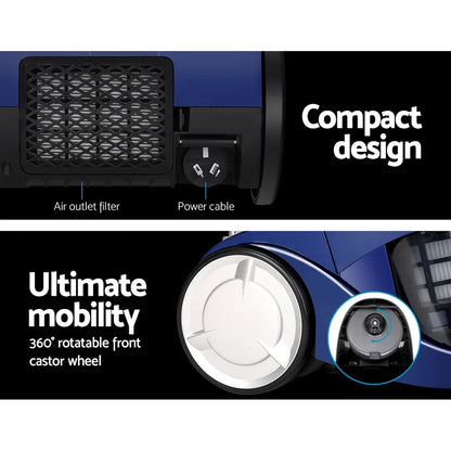 Devanti 2200W Bagless Vacuum Cleaner Blue - Mekamart Australia