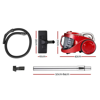Devanti 2200W Bagless Vacuum Cleaner Red - Mekamart Australia