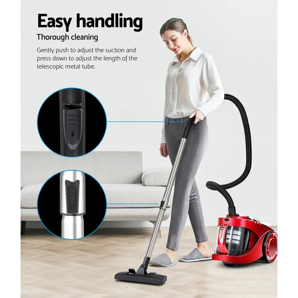 Devanti 2200W Bagless Vacuum Cleaner Red - Mekamart Australia