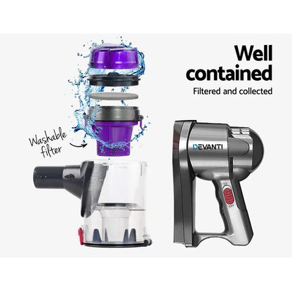 Devanti Stick Vacuum Cleaner Handheld Corded 450W Purple - Mekamart Australia