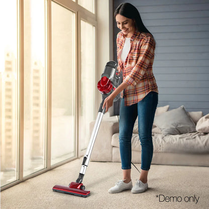 Devanti Stick Vacuum Cleaner Handheld Corded 450W Red - Mekamart Australia