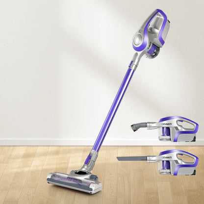 Devanti Stick Vacuum Cleaner Bagless Cordless 150W Purple - Mekamart Australia
