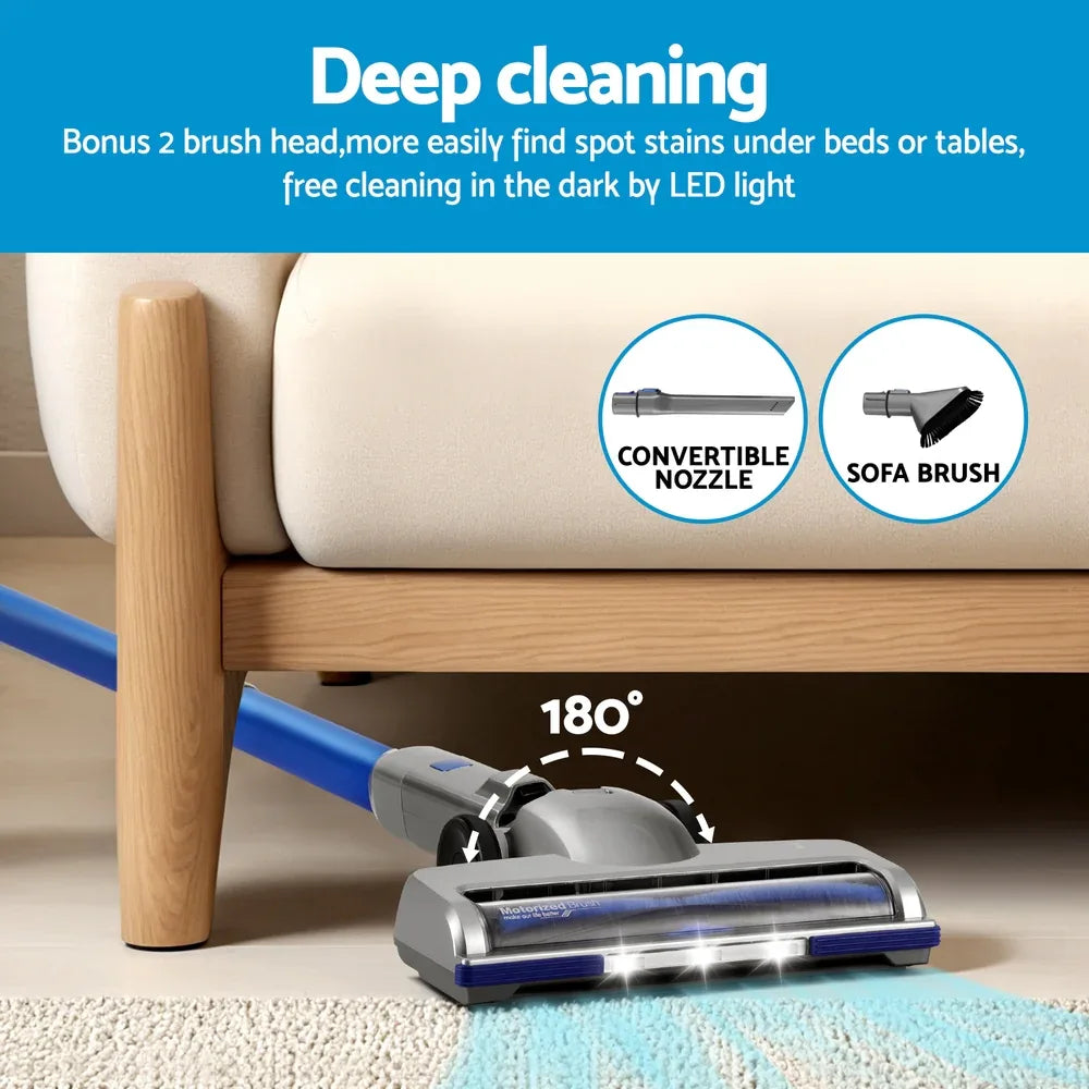 Devanti 300W Stick Vacuum Cleaner Cordless Self-Standing - Mekamart Australia