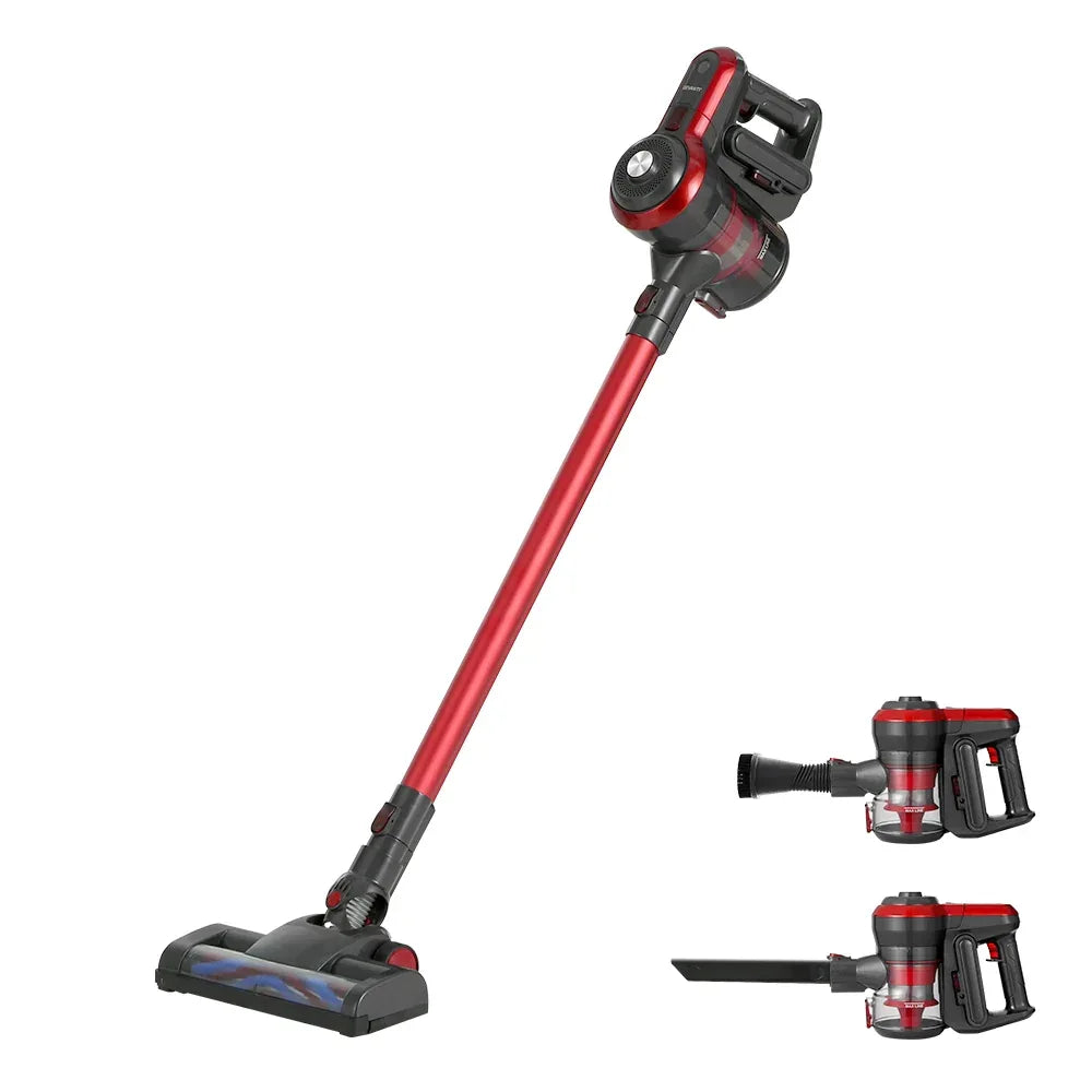 Devanti Stick Vacuum Cleaner Brushless Cordless 250W Red - Mekamart Australia