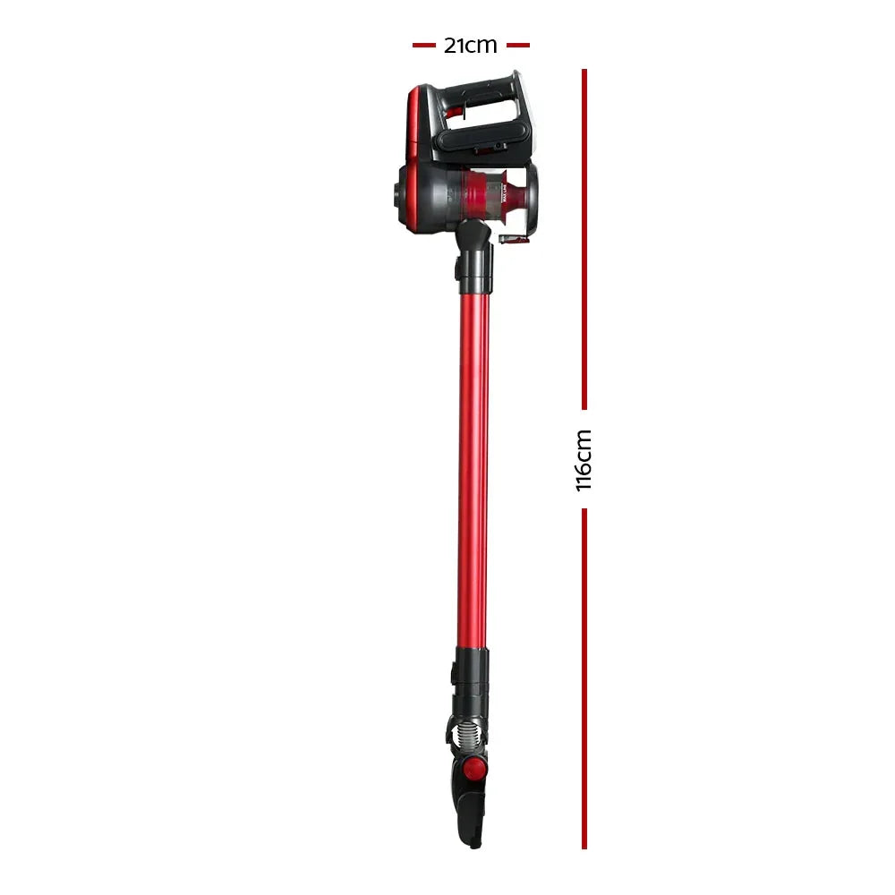 Devanti Stick Vacuum Cleaner Brushless Cordless 250W Red - Mekamart Australia