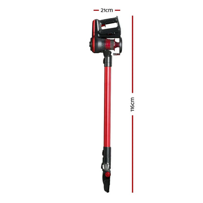 Devanti Stick Vacuum Cleaner Brushless Cordless 250W Red - Mekamart Australia
