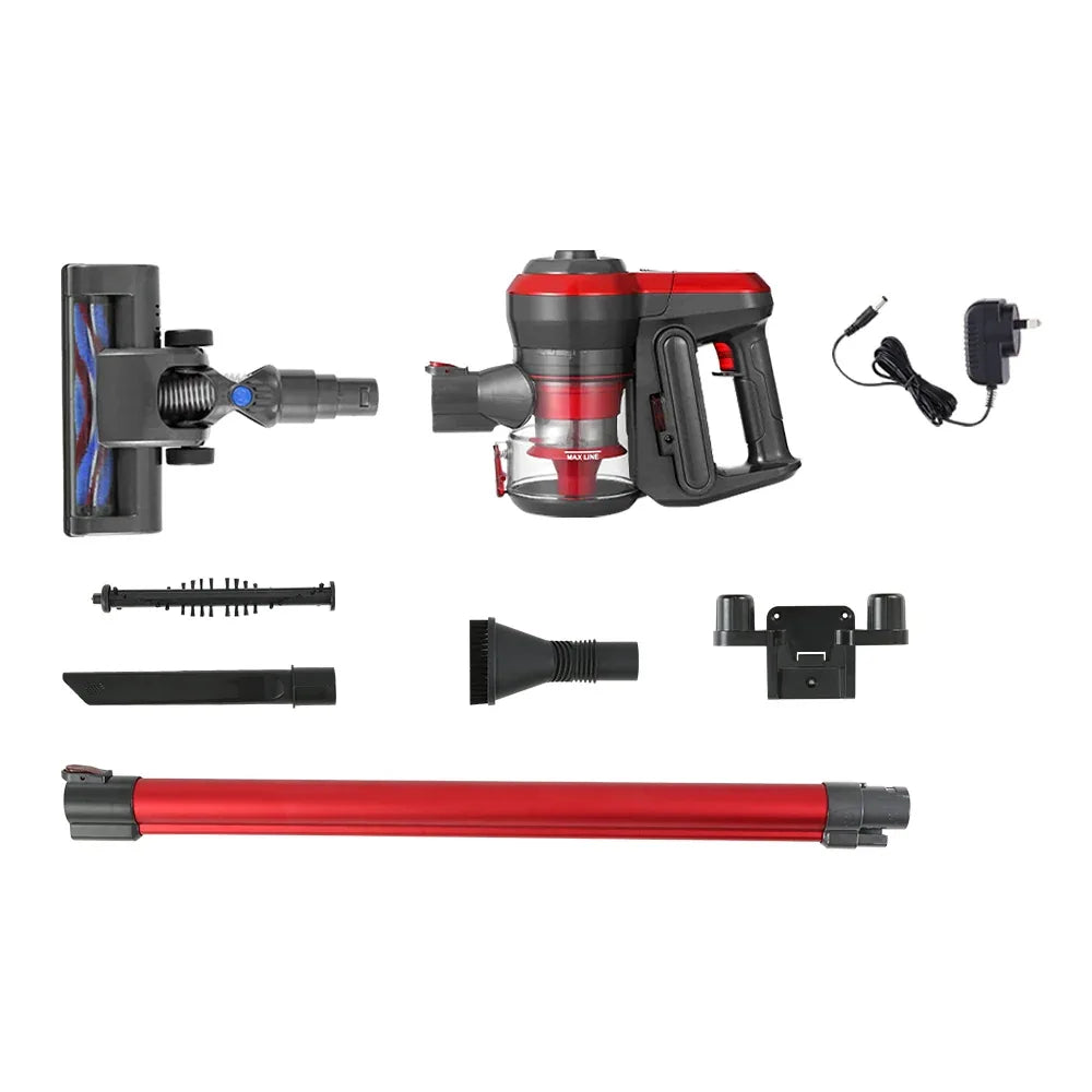 Devanti Stick Vacuum Cleaner Brushless Cordless 250W Red - Mekamart Australia