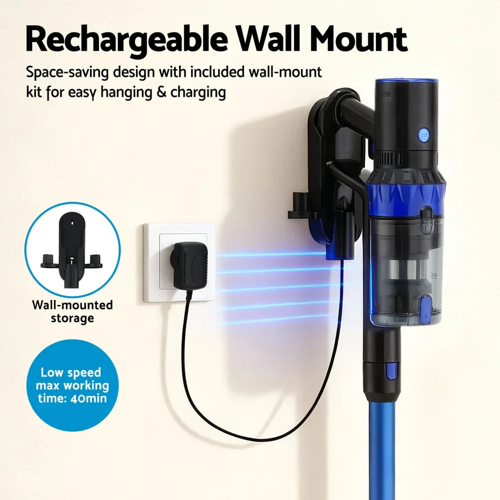 Devanti Stick Vacuum Cleaner Brushless Cordless 350W Blue - Mekamart Australia