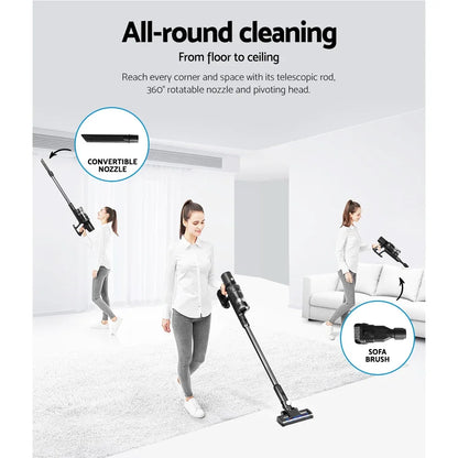 Devanti Stick Vacuum Cleaner Brushless Cordless 350W Grey - Mekamart Australia