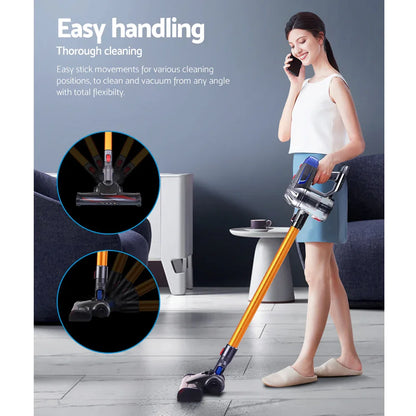 Devanti Stick Vacuum Cleaner Bagless Cordless 150W Gold - Mekamart Australia