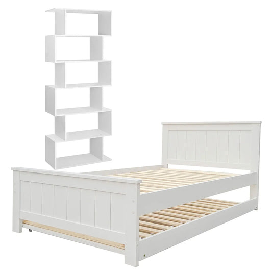 Artiss Bed Frame King Single and Bookshelf - Mekamart Australia