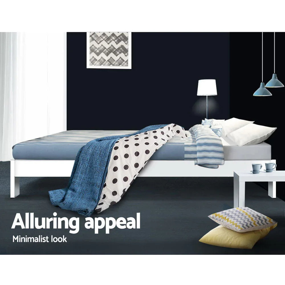Artiss Bed Frame Double Size Wooden White JADE - Mekamart Australia