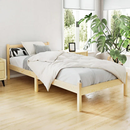 Artiss Bed Frame Single Size Wooden Oak SOFIE - Mekamart Australia