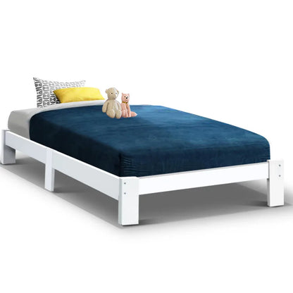 Artiss Bed Frame King Single Size Wooden White JADE - Mekamart Australia
