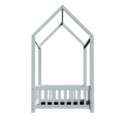 Artiss Bed Frame Wooden Kids House Frame Grey ROCK - Mekamart Australia