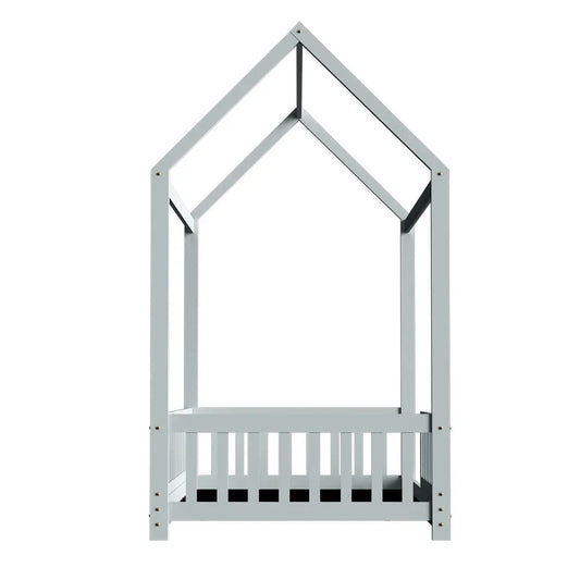 Artiss Bed Frame Wooden Kids House Frame Grey ROCK - Mekamart Australia