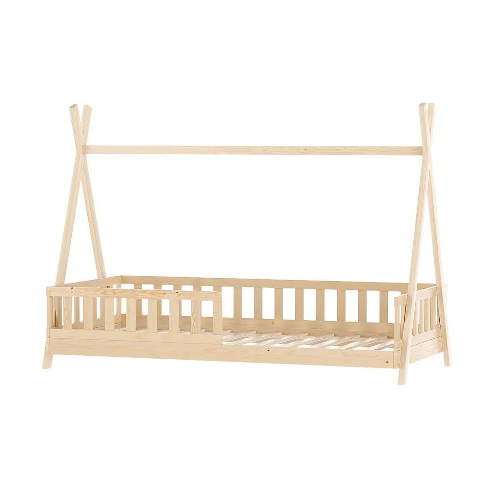 Artiss Bed Frame Wooden Kids House Frames Oak PUAH - Mekamart Australia