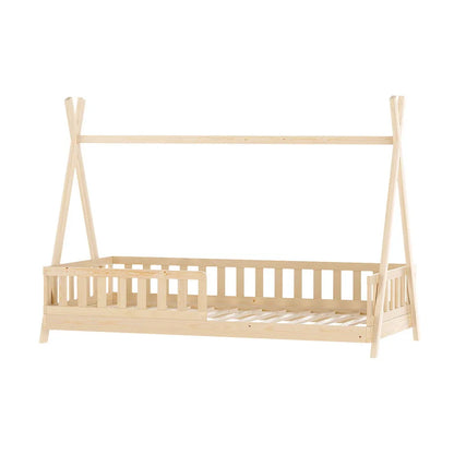 Artiss Bed Frame Wooden Kids House Frames Oak PUAH - Mekamart Australia