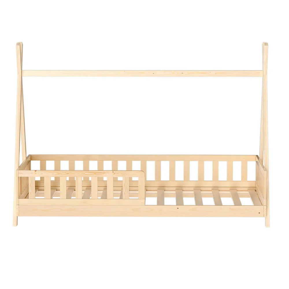 Artiss Bed Frame Wooden Kids House Frames Oak PUAH - Mekamart Australia