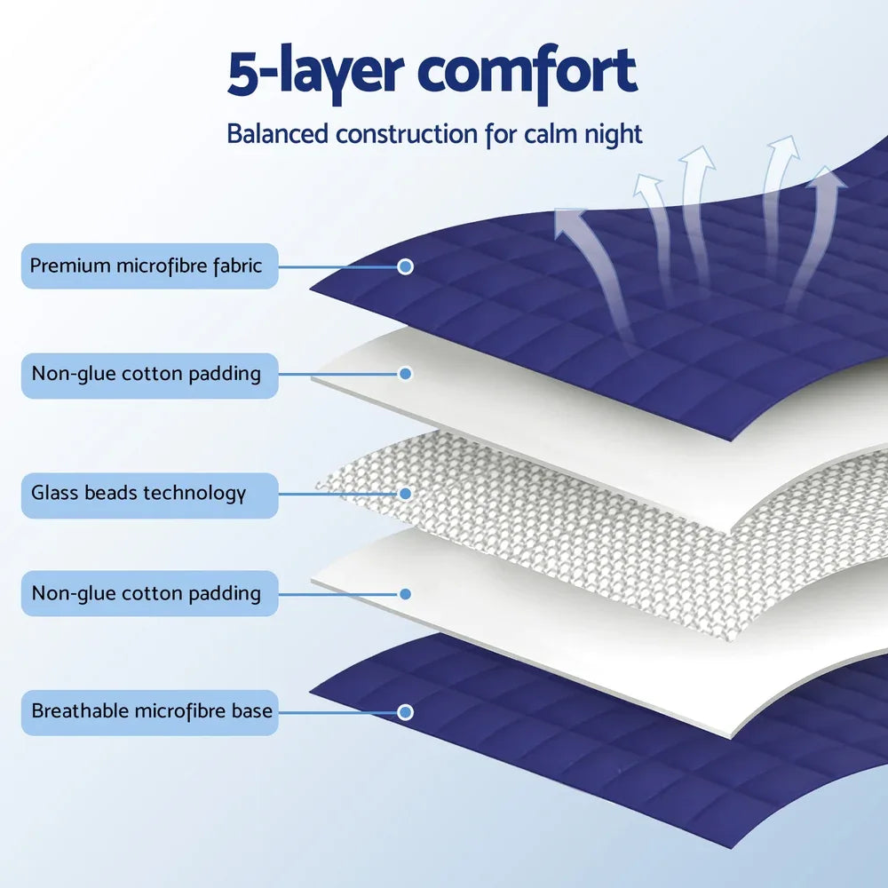 Giselle Bedding Weighted Blanket 11KG Kids Adults Heavy Gravity Relax Calm Blue - Mekamart Australia