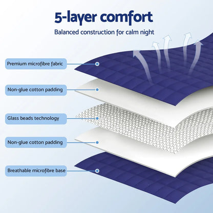 Giselle Bedding Weighted Blanket 11KG Kids Adults Heavy Gravity Relax Calm Blue - Mekamart Australia