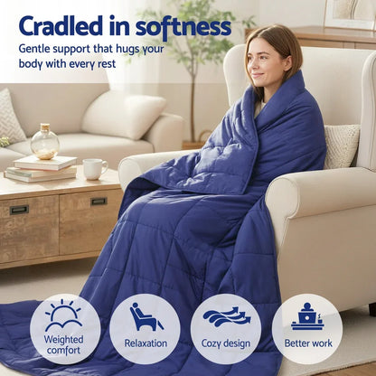 Giselle Bedding Weighted Blanket 9KG Kids Adults Heavy Gravity Relax Calm Blue - Mekamart Australia