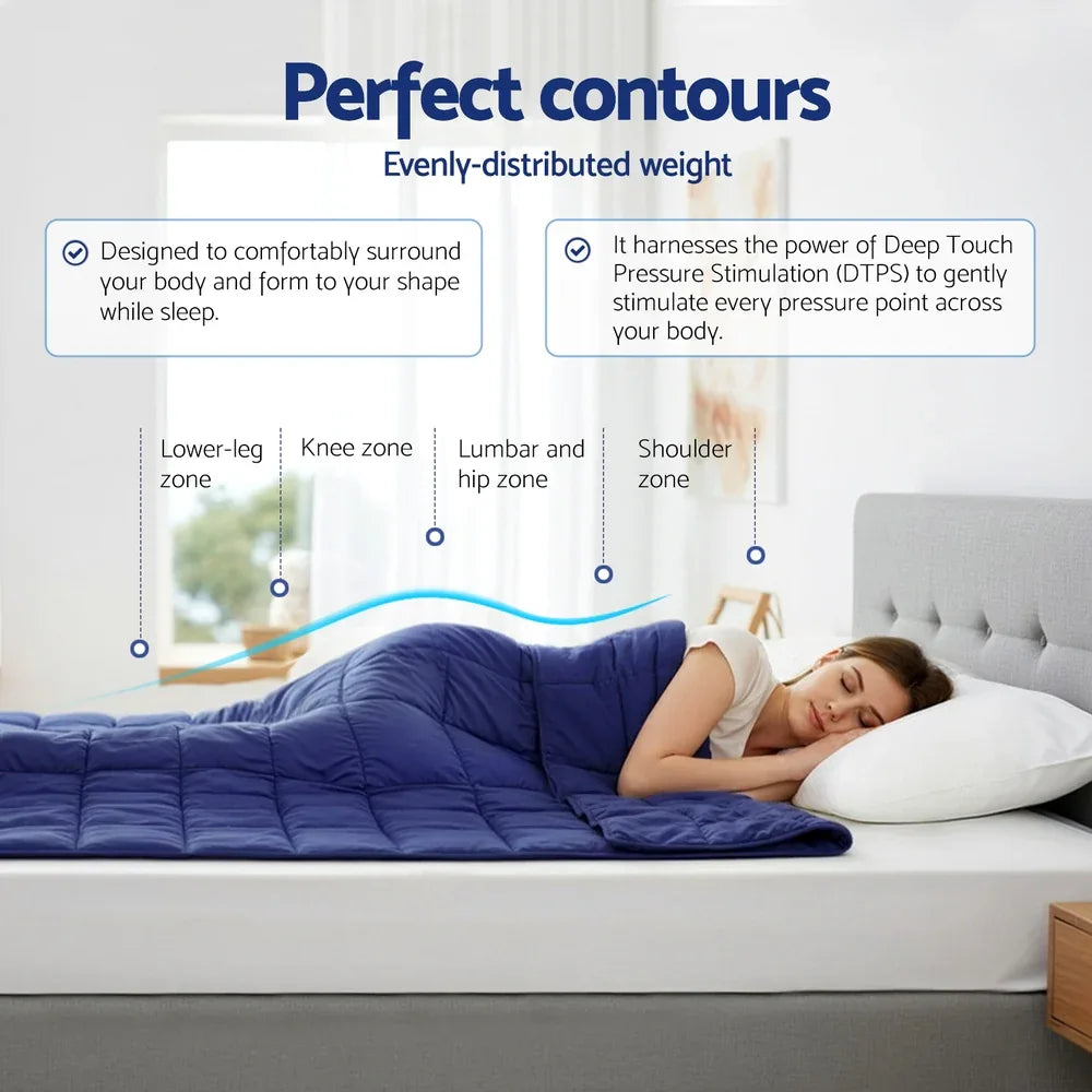 Giselle Bedding Weighted Blanket 9KG Kids Adults Heavy Gravity Relax Calm Blue - Mekamart Australia